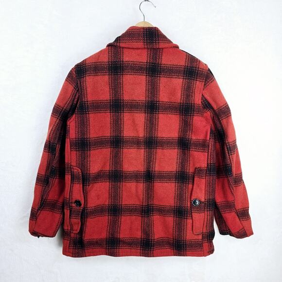 Vintage King-o-Wear Hunting Jacket Wool Mackinaw Red Buffalo Plaid Medium - Picture 10 of 12